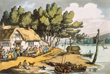 Vista cerca de Newport, Isla de Wight, pub. 1822