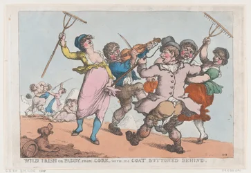 Irlandés Salvaje, o Paddy de Cork con su Abrigo Abotonado por Detrás, 1818