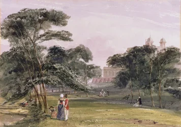 Figuras en el parque debajo del Observatorio, Greenwich, c.1850