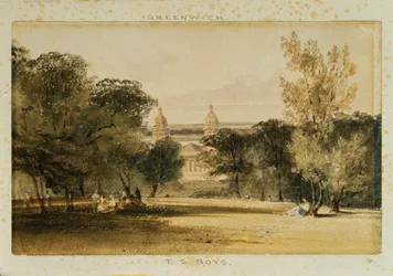 Hospital de Greenwich desde el parque, 1830