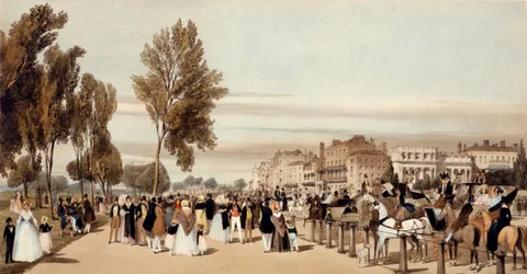 Hyde Park, hacia la Puerta Grosvenor de 