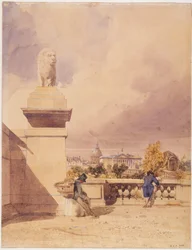 El Pont de la Concorde y la Cámara de Diputados, vista tomada desde la terraza de las Tullerías