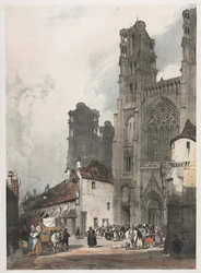 Arquitectura pintoresca en París, Gante, Amberes, Rouen: Laon, Francia, 1839