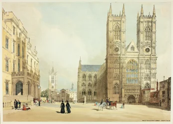 Abadía de Westminster, Hospital y Compañía, placa siete de Vistas originales de Londres tal como es