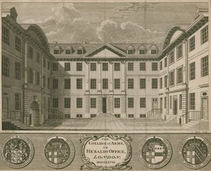 El Colegio de Armas, o la Oficina de Heraldos, Londres