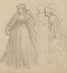 Estudio para ilustración - Una princesa con sus acompañantes