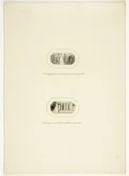 Estudio para una lámina de Los triunfos del temperamento, en el libro de bolsillo de compromisos reales de 1796