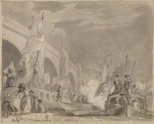 El puente de Westminster y la gabarra real (The Royal Barge and Westminster)