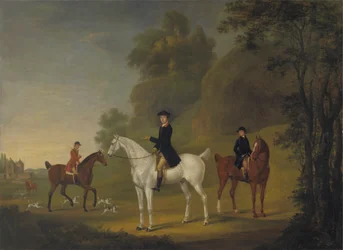 Lord Bulkeley y sus Harriers, su Huntsman John Wells y Whipper-In R. Jennings