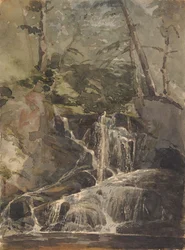 Pequeña cascada en el bosque