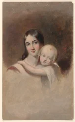 Estudio para "Retrato de la Sra. James Robb y sus tres hijos", Museo de Arte del Sur de Ogden, Nueva Orleans, LA
