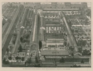 La Exposición Internacional de Pesca; Vista general de los edificios de la exposición