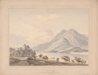 La montaña de Rigi y el antiguo castillo de Habsburgo en el lago de Lucerna
