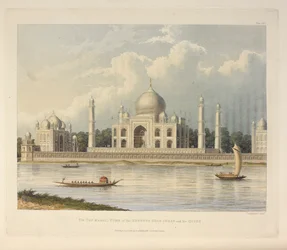 El Taj Mahal, Tumba del Emperador Shah Jehan, ilustración de 