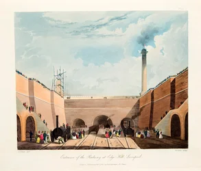 Entrada del ferrocarril en Edge Hill, Liverpool, 1831