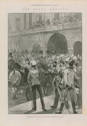 Salida del Duque de York y su novia del Palacio de Buckingham