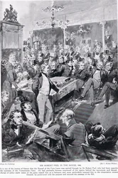 Sir Robert Peel en la casa, 1846, ilustración de 