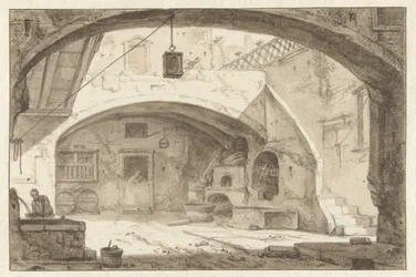 Patio italiano con panadería