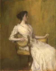 Dama de blanco, c.1901 (óleo sobre tabla)