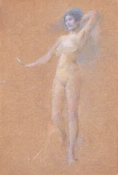Figura de niña desnuda de pie
