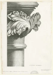 Interior de la Catedral de Lichfield - Follaje tallado: litografía, nd [?siglo XIX]