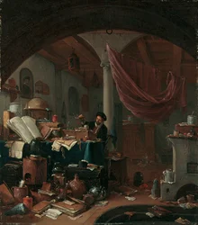 Un alquimista en su estudio