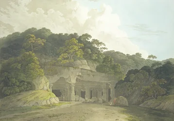 La entrada a la cueva de Elephanta, lámina 58 de 