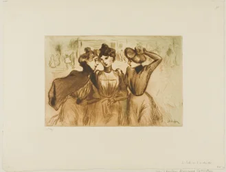 Tres chicas trabajadoras salen a comer
