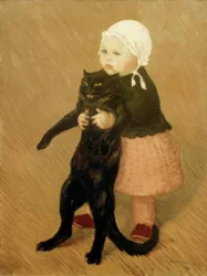 La niña con el gato