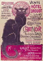Cartel que anuncia una exposición del cabaret «Collection du Chat Noir» en el Hôtel Drouot, París, mayo de 1898