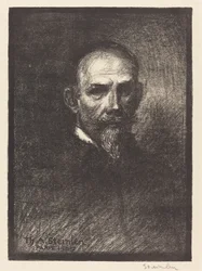 Autorretrato Steinlen de frente, cabeza recta