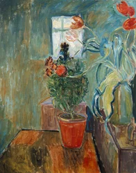 Alhelí y tulipanes