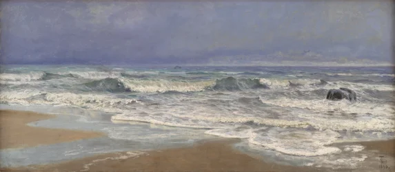 Día gris en el Mar del Norte con oleaje