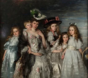 Retrato de Aleida Gijsberta Maria van Ogtrop-Hanlo 1871-1944 y sus cinco hijos, 1906
