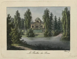 El Pabellón de la Rosa en el Parque Pavlovsk, 1810s