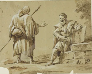 Dos Peregrinos con Santuario Portátil