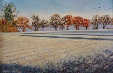 Escarcha en el campo, 2024 (óleo sobre tabla)