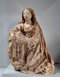 La Virgen de la Anunciación. Escultura de mármol con policromía de Tilman Riemenschneider (1460-1531), finales del siglo XV. París, Musée du Louvre