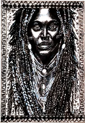 Retrato de rastas africanas