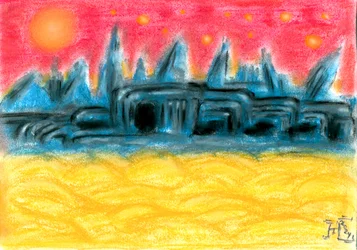Puesta de sol en Alien City