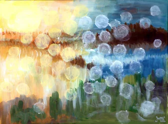 Paisaje luminoso abstracto y onírico