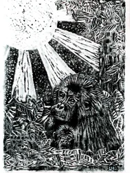 La familia de gorilas de la selva