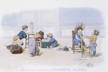 Juego infantil: pintura y modelado - dibujo de Lobrichon, ed. por Phosphatine Falières, c.1920