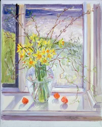 Ramas de sauce con narciso