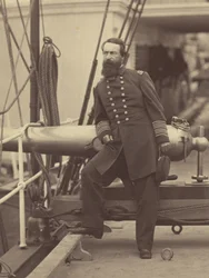 [Almirante David Dixon Porter en la cubierta de su buque insignia el "Malver" después de la victoria en Ft. Fisher, Carolina del Norte]