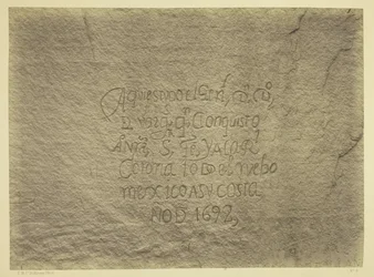 Historic Spanish Record of the Conquest, South Side of Inscription Rock, N.M. Geographical  Geological Explorations  Surveys West of the 100th Meridian. Expedición de 1873. -Teniente Geo. M. Wheeler, Cuerpo de Ingenieros, al mando.