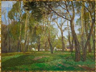 Jardines del Prater en Viena (óleo sobre lienzo)