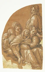 Parte de una Pietà (lado izquierdo de una composición en luneta)