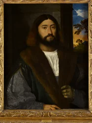 Retrato de un hombre barbudo (óleo sobre lienzo)