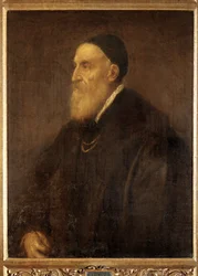 Autorretrato, pintado poco antes del estallido de la peste en Venecia ... (pintura sobre lienzo)